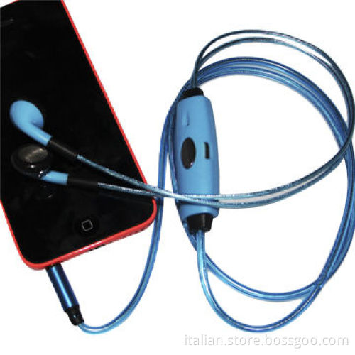 In-ear Style and Wired Communication LED Lighted Earphone